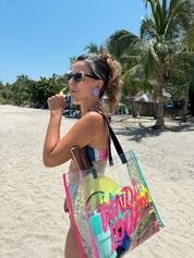 Bolsa de Playa Animal Aqua Pink YW