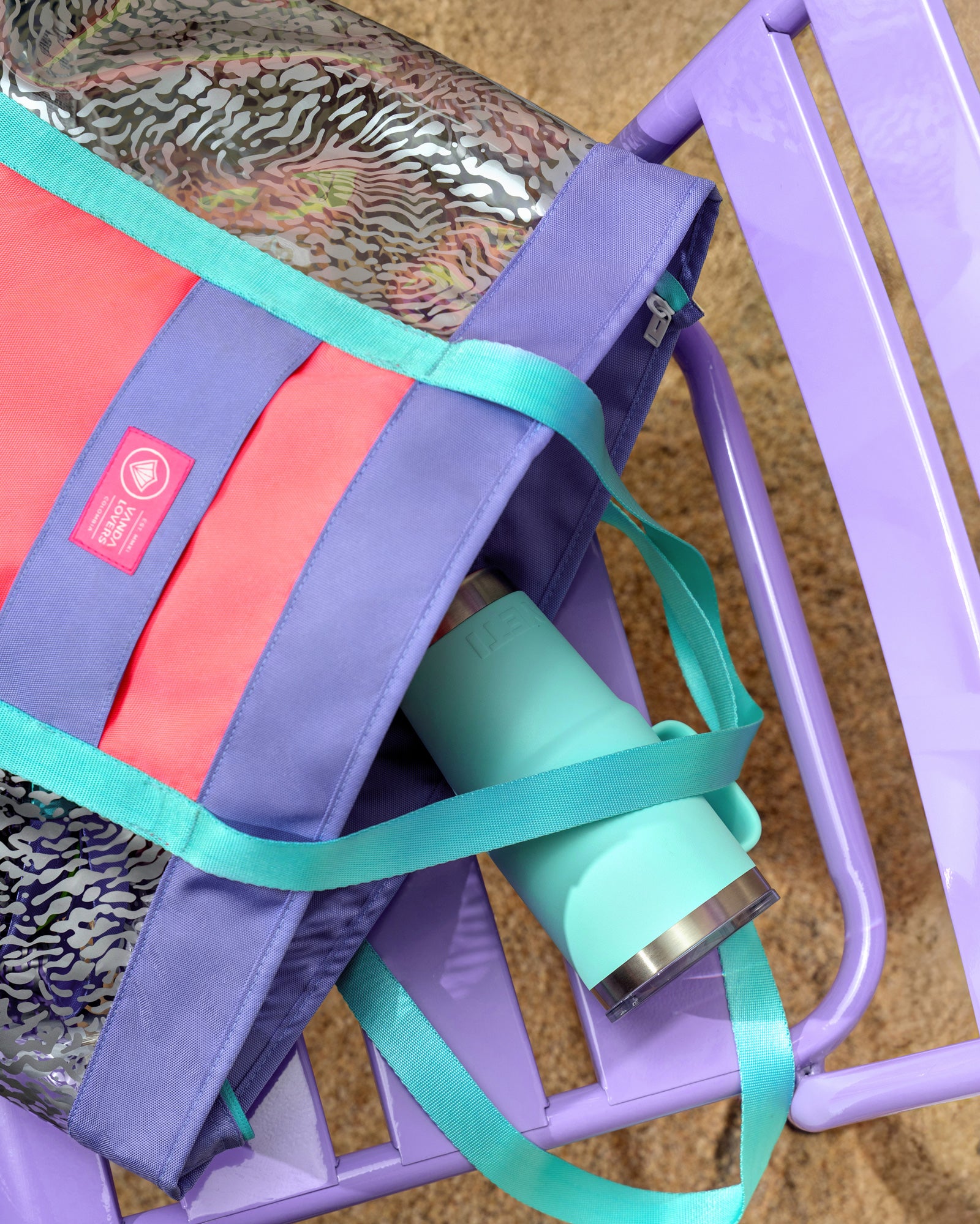 Bolsa de Playa Plus Animal Groove Violet Aqua
