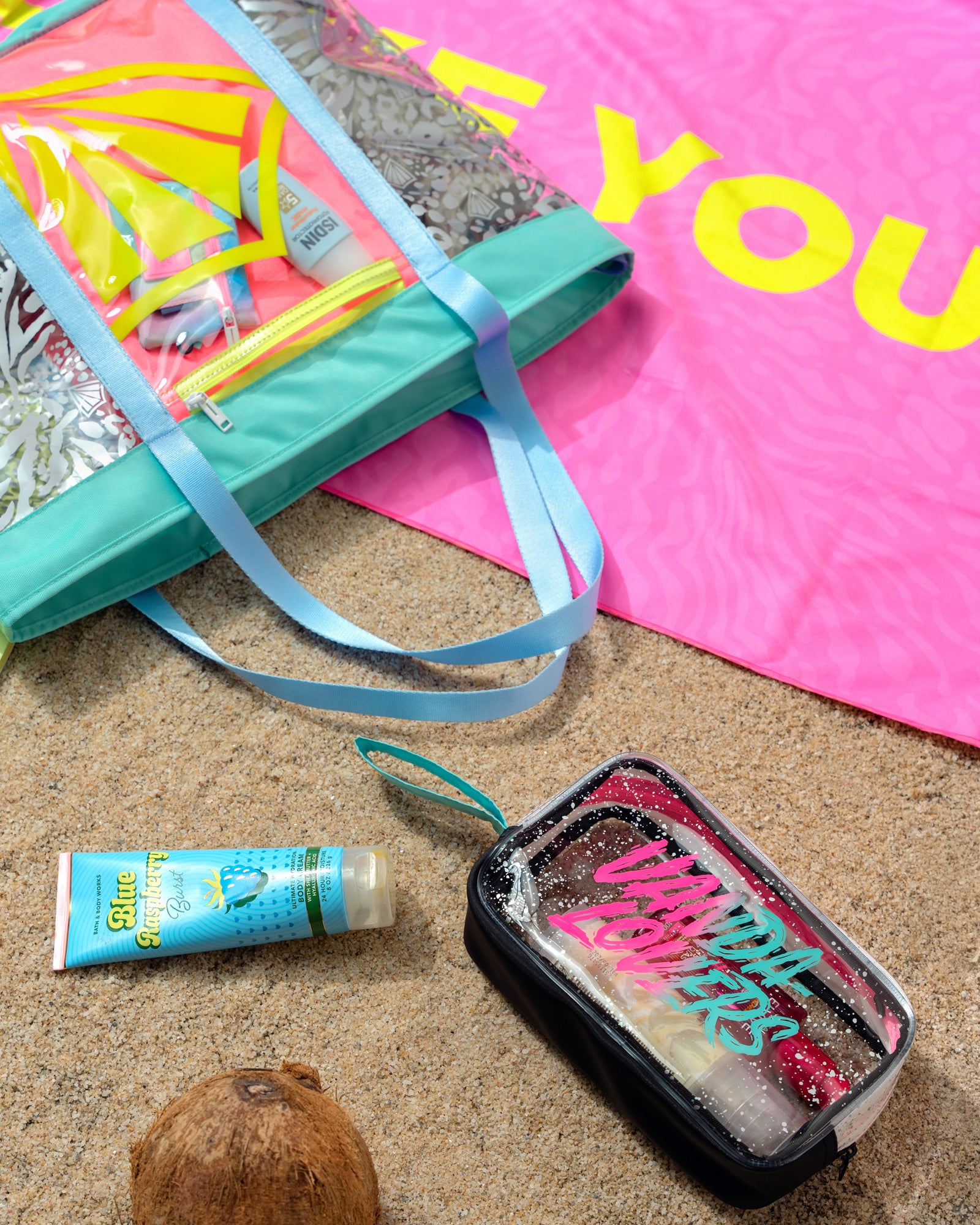 Bolsa de Playa Plus Animal Icon Aqua Pink