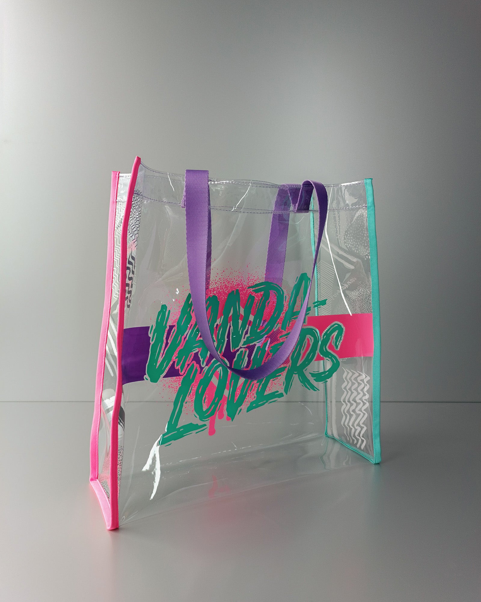 Bolsa de Playa Strokes Silver Aqua Violet Pink