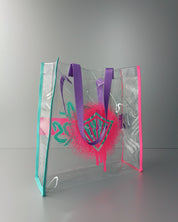 Bolsa de Playa Strokes Silver Aqua Violet Pink