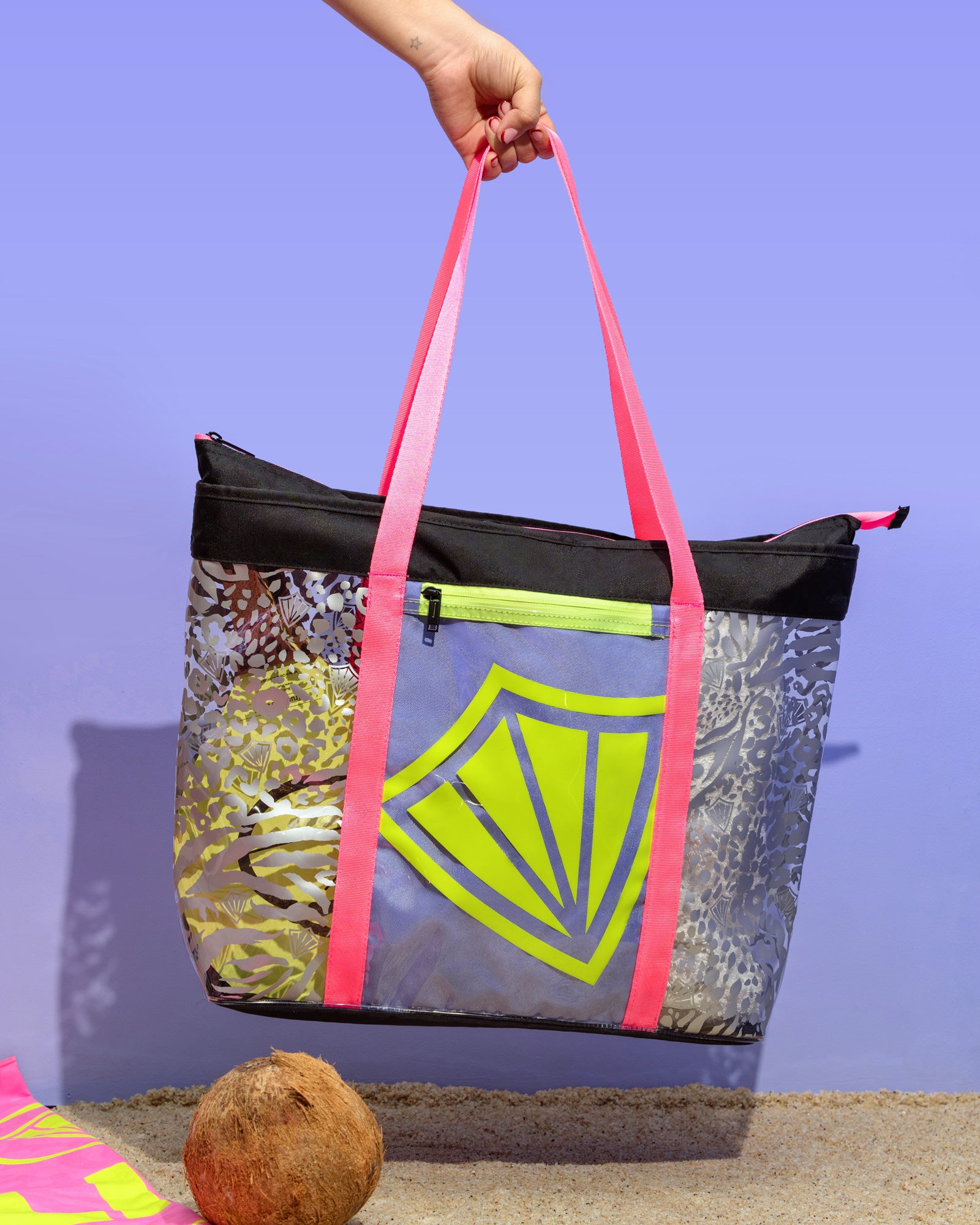 Bolsa de Playa Plus Animal Icon Black Pink