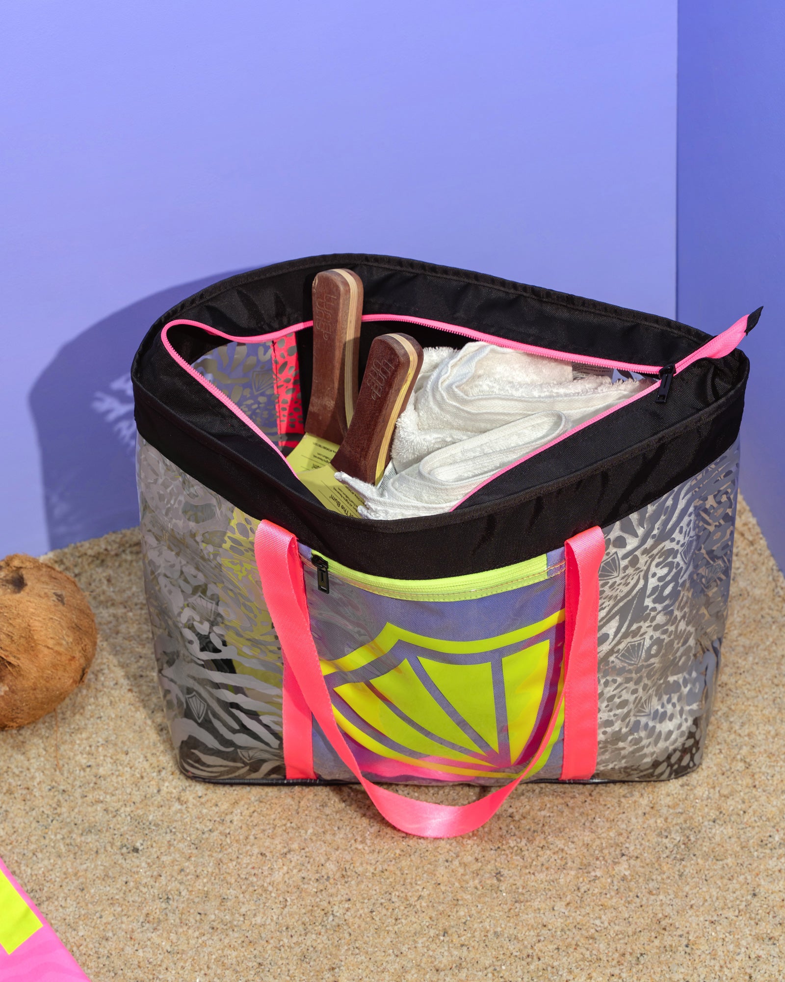 Bolsa de Playa Plus Animal Icon Black Pink