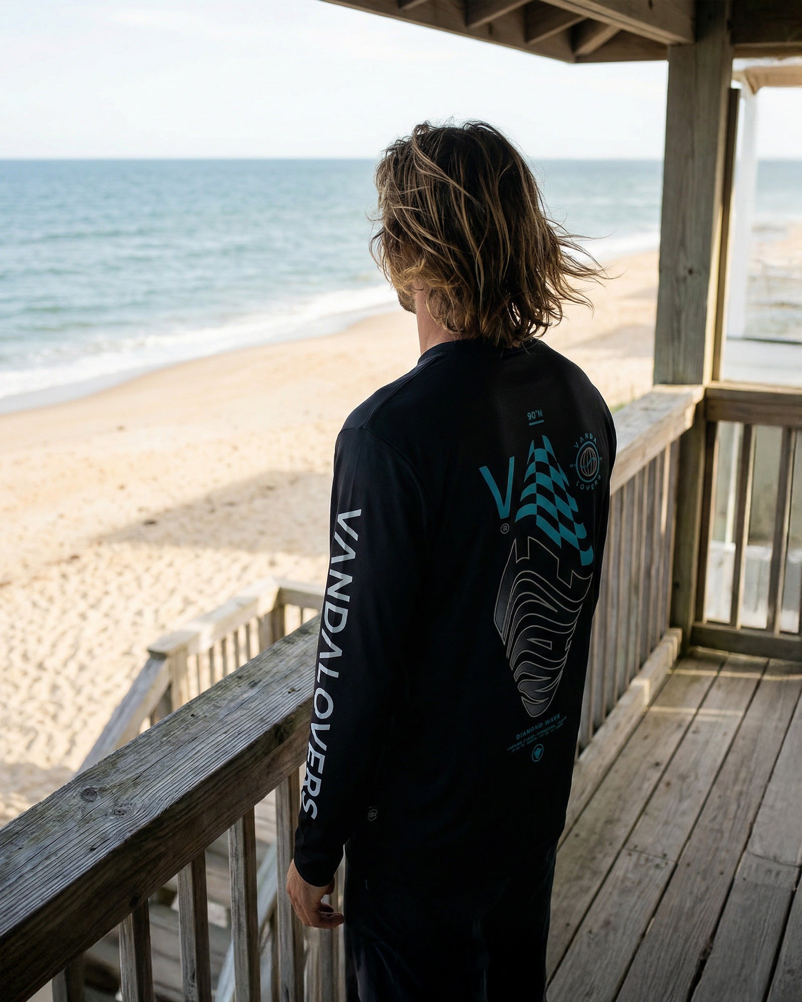 Camiseta Solarproof Diamond Wave Black AZ