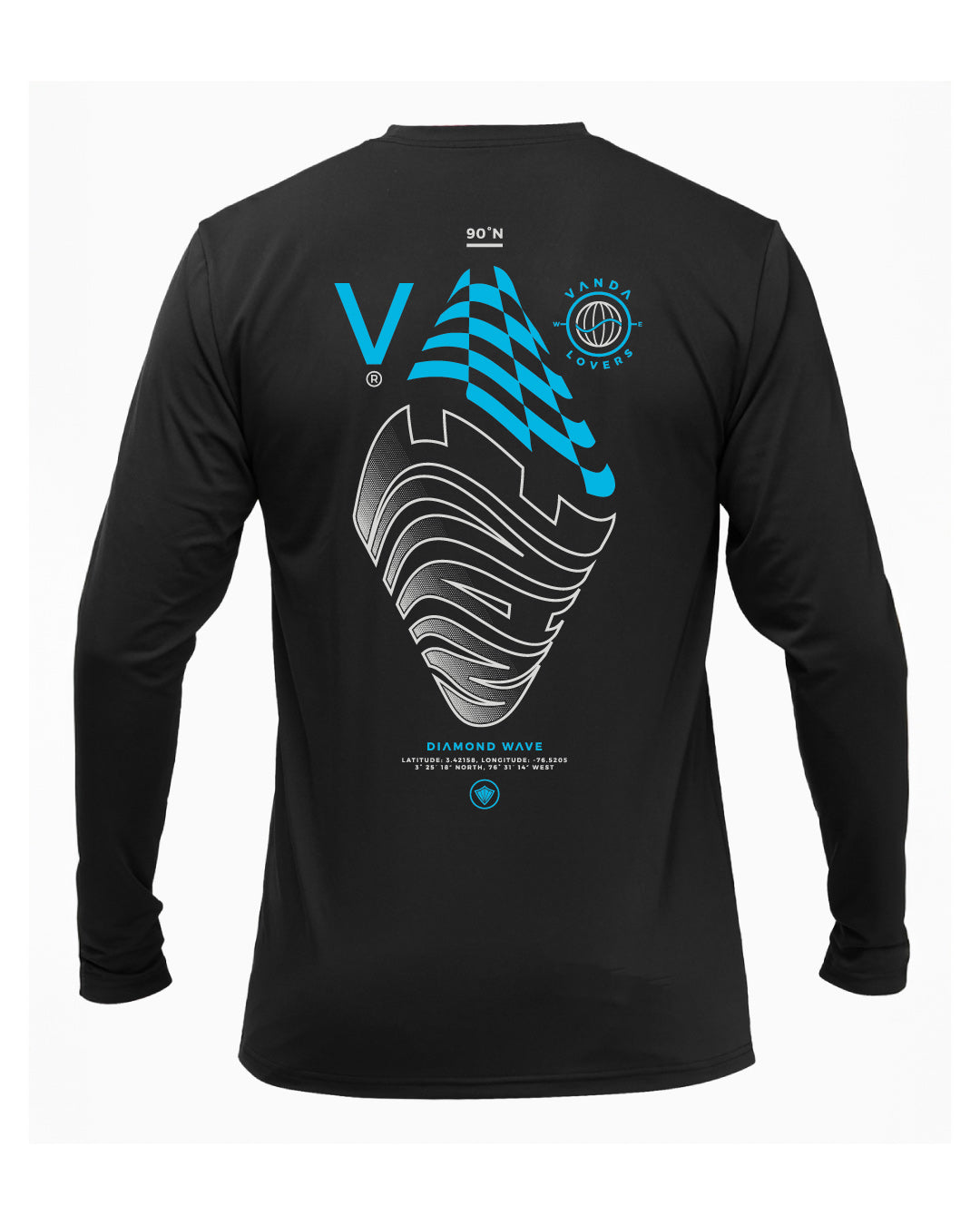 Camiseta Solarproof Diamond Wave Black AZ