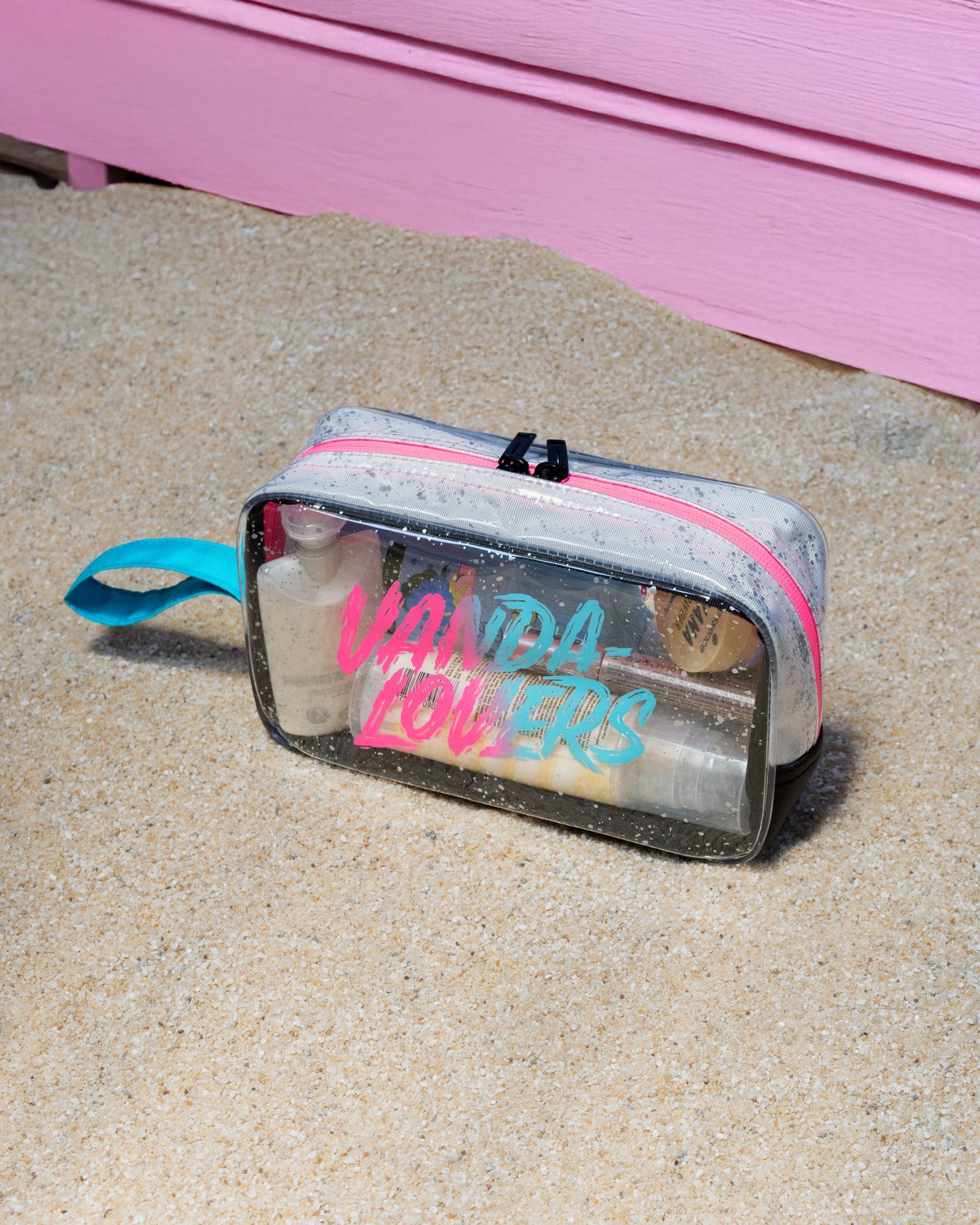 Estuche Viaje Clear Supernova White Blue Pink