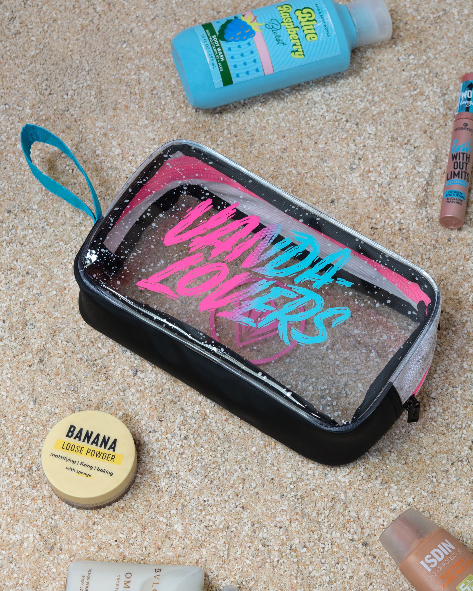 Estuche Viaje Clear Supernova White Blue Pink