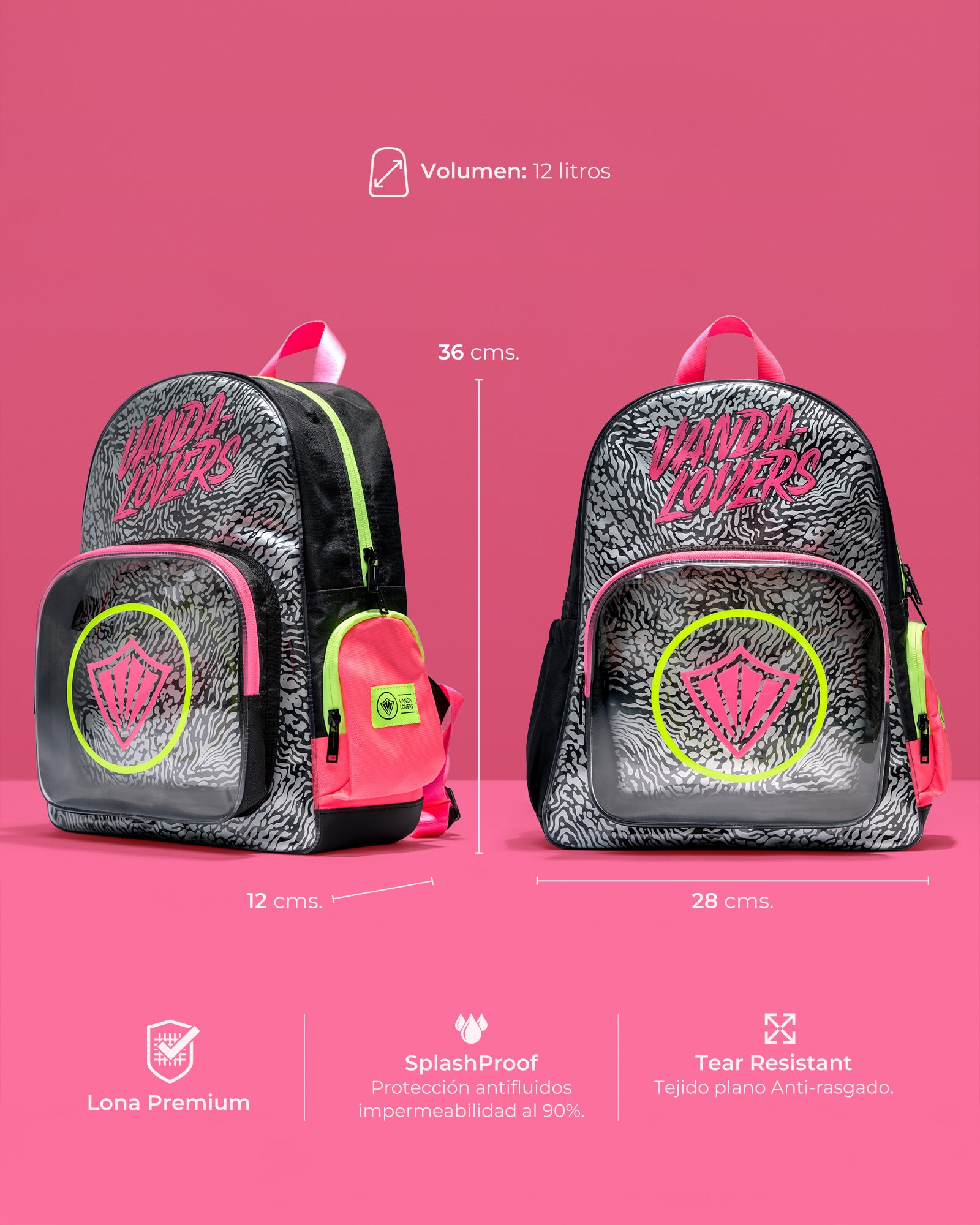 Morral Mini Plus Animal Groove Black Pink YW