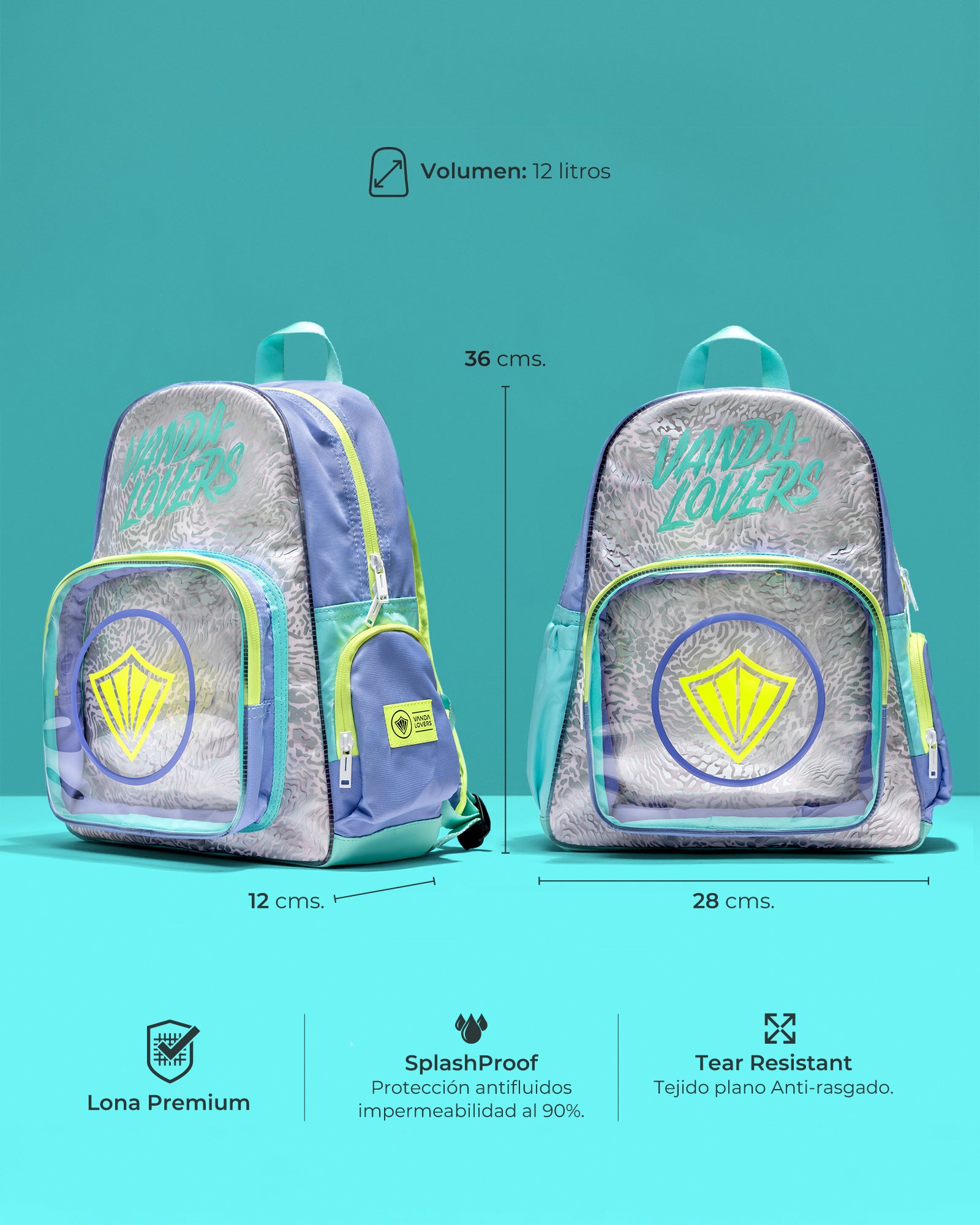 Morral Mini Plus Animal Groove Violet Aqua