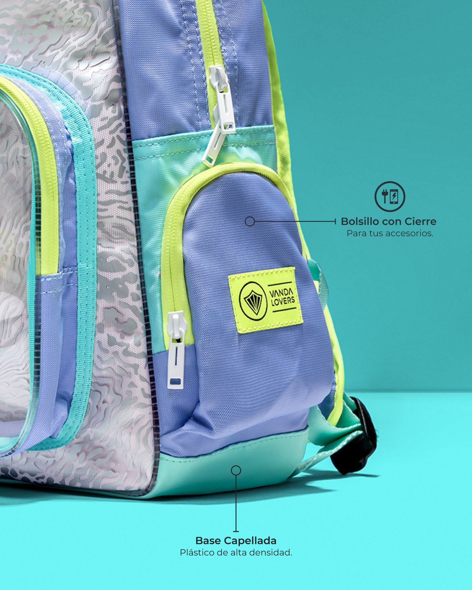 Morral Mini Plus Animal Groove Violet Aqua