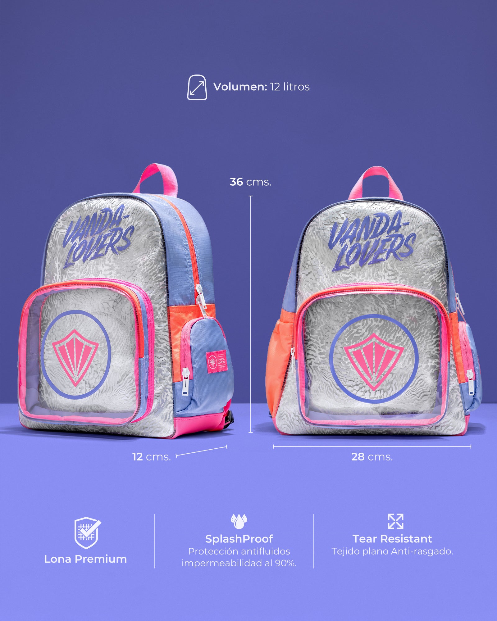 Morral Mini Plus Animal Groove Violet Melón Pink
