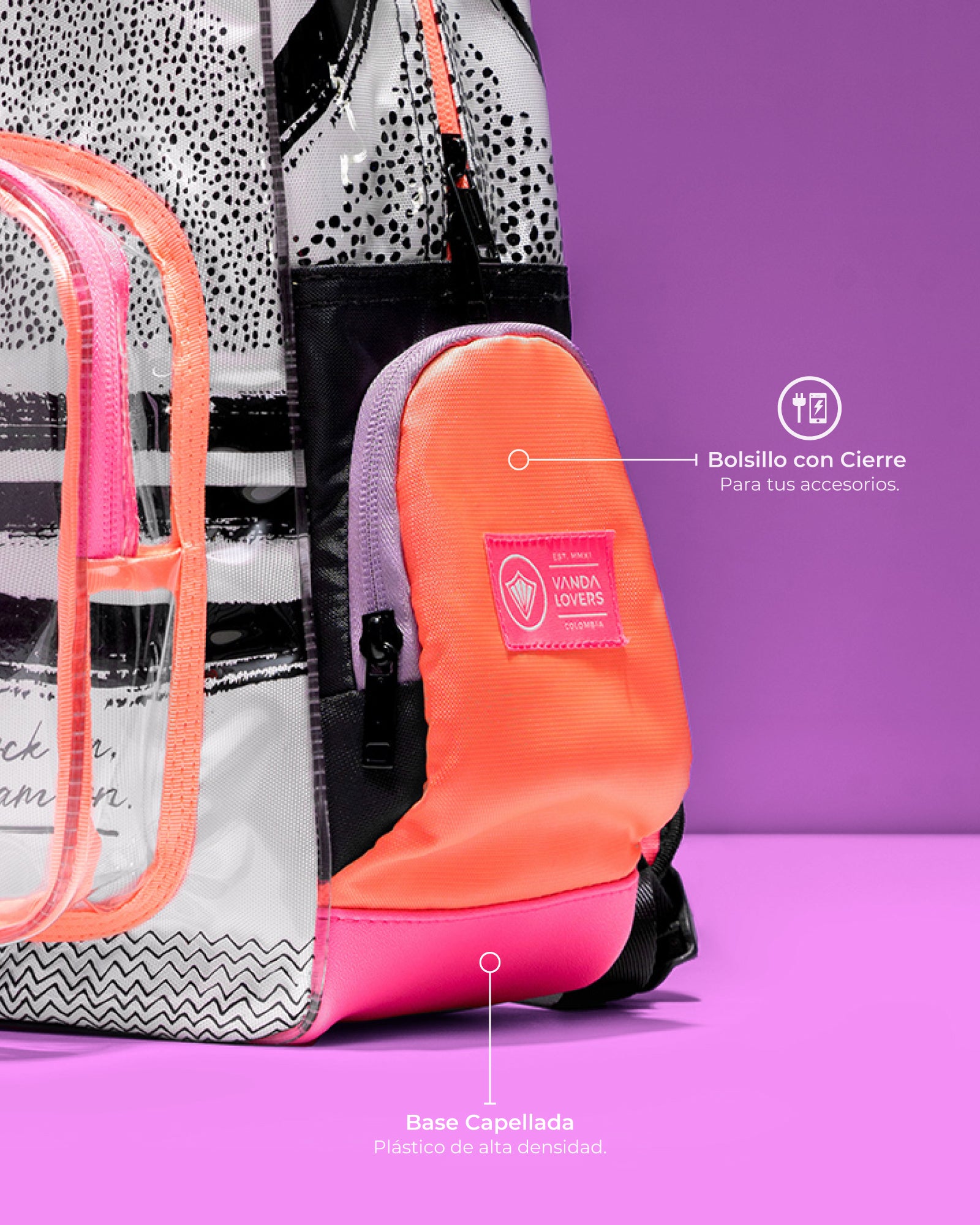 Morral Mini Plus Strokes Splash Fun Melón Pink