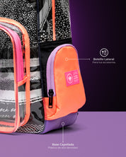 Morral Strokes Silver Black Violet Melon Pink