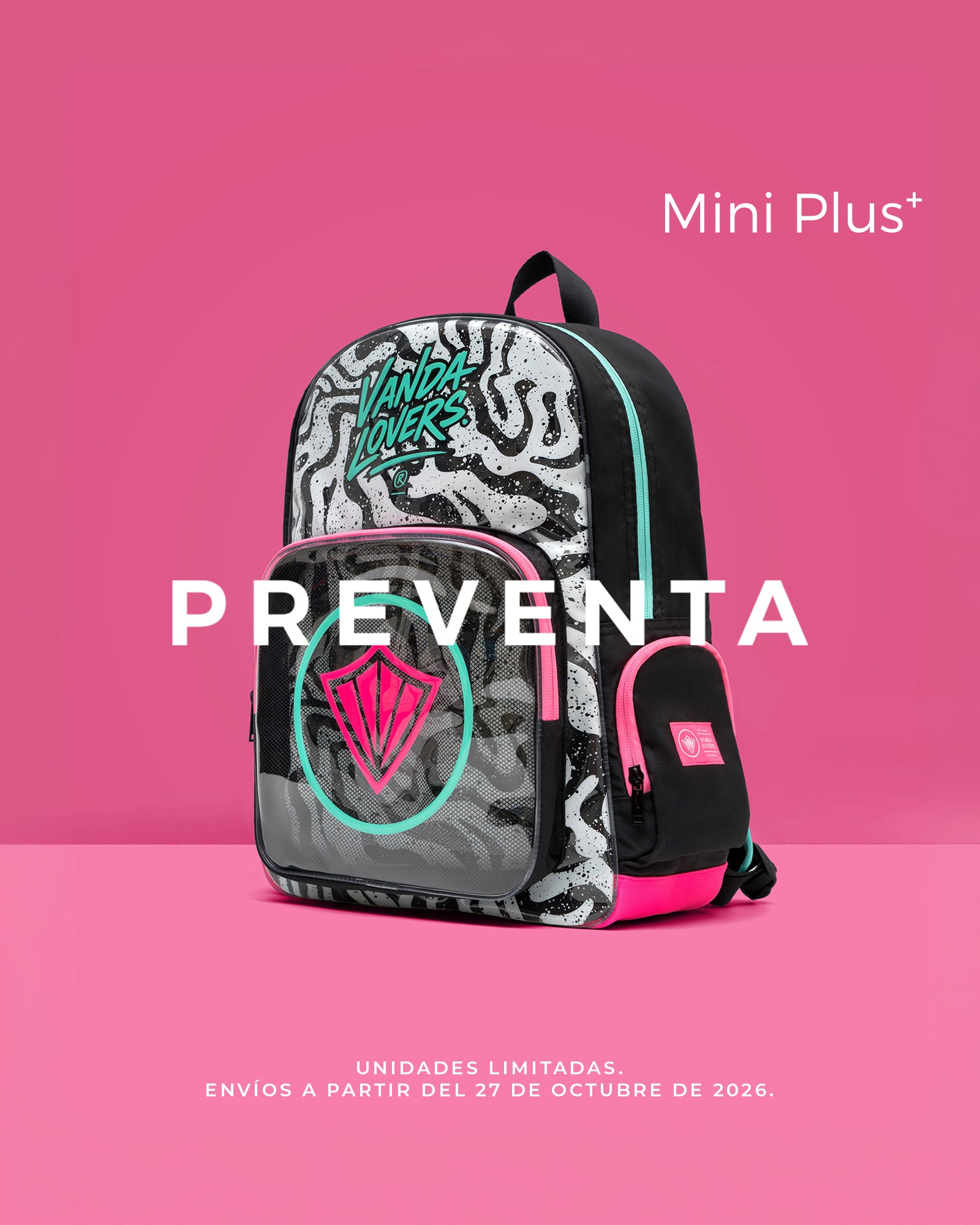 Morral Mini Plus Sand Waves Black Aqua Pink