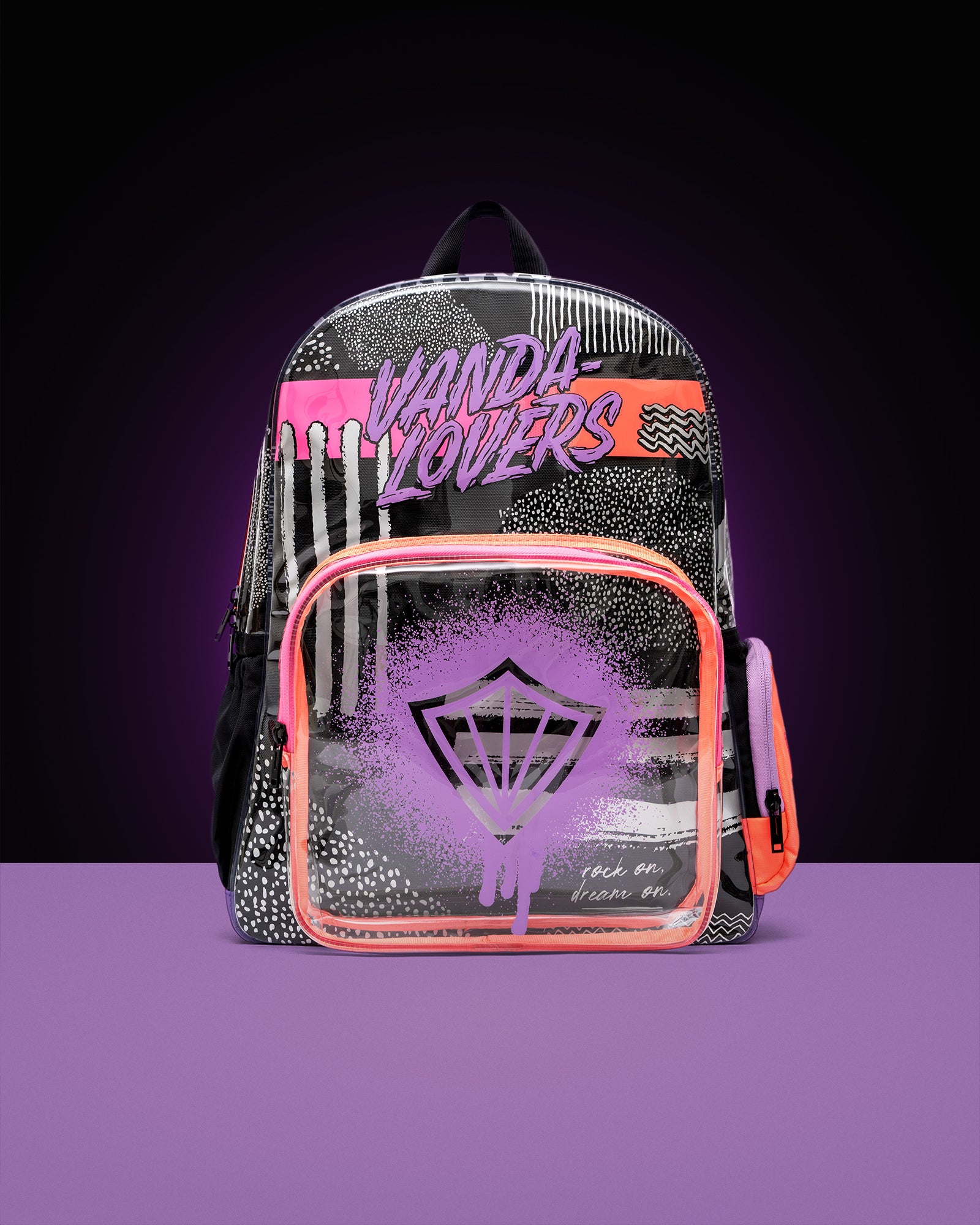 Morral Strokes Silver Black Violet Melon Pink