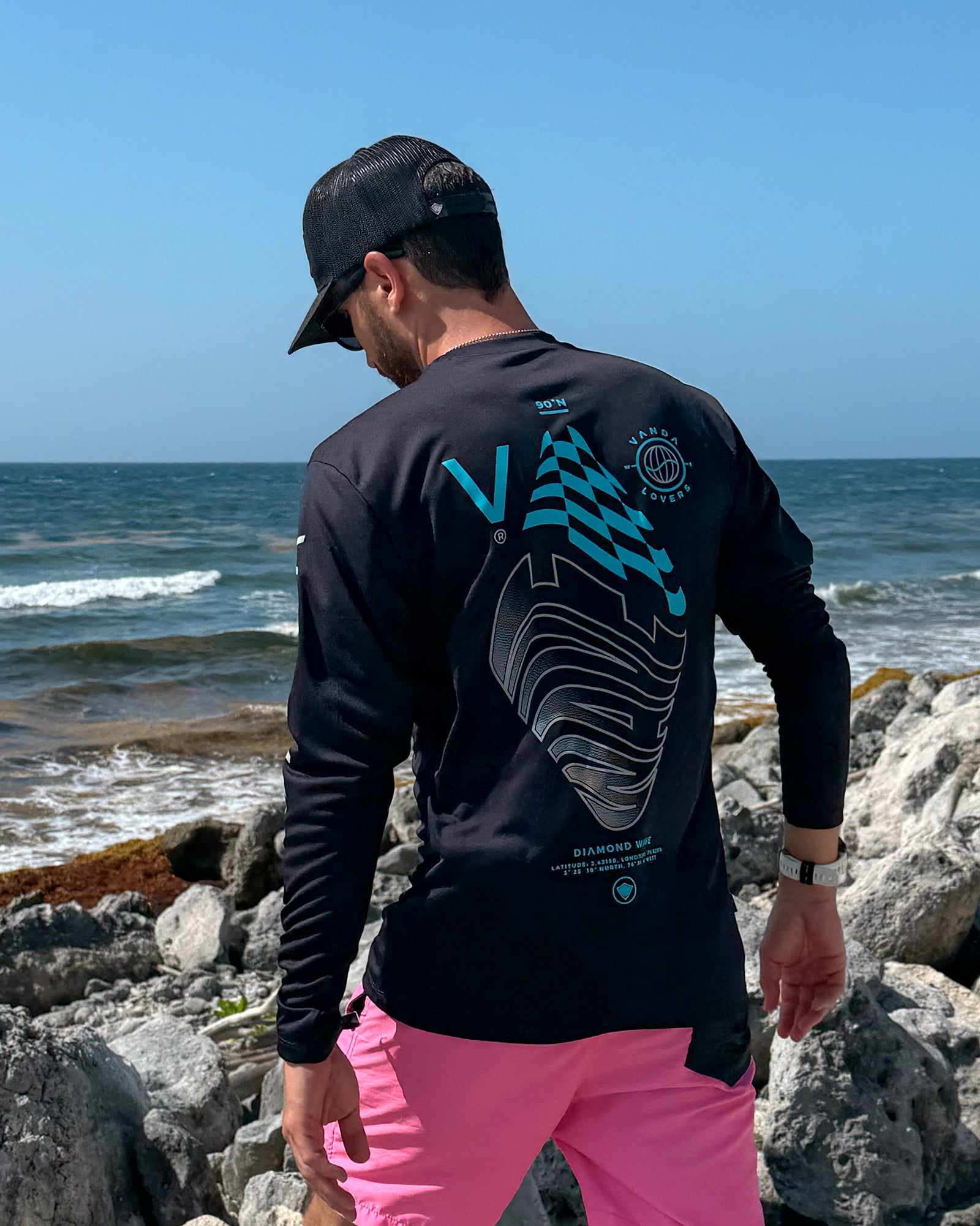 Camiseta Solarproof Diamond Wave Black AZ
